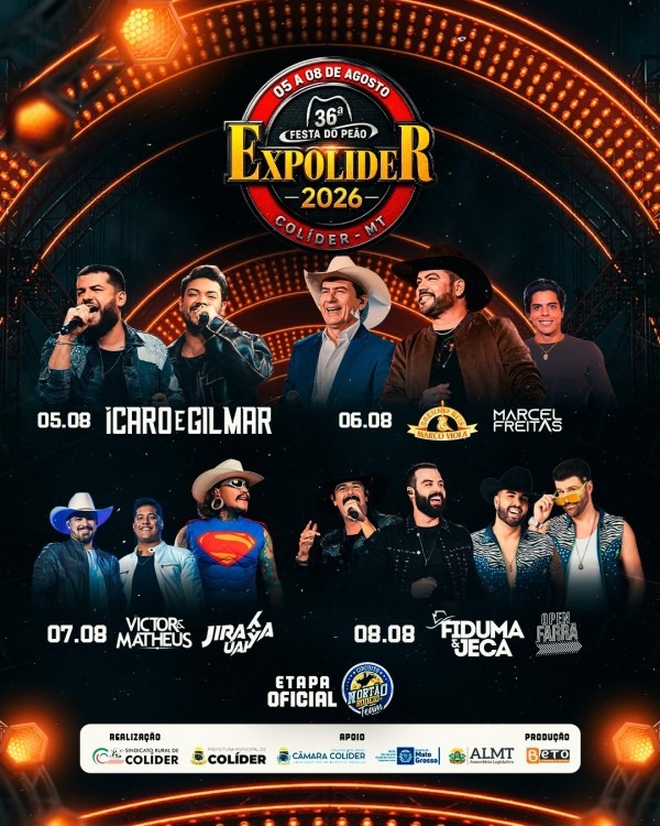 Prefeitura e Sindicato Rural de Colíder apresentam nova grade de shows da Expolíder 2026