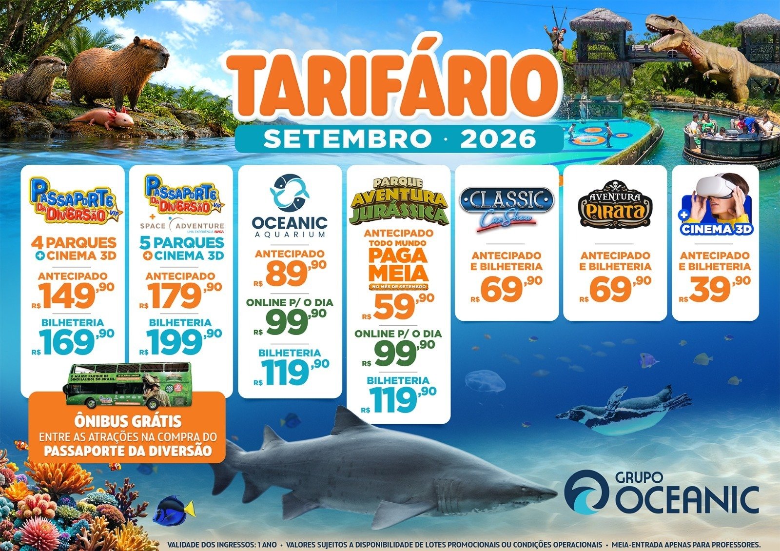 Ingressos para Parques e Atrações – Setembro 2026